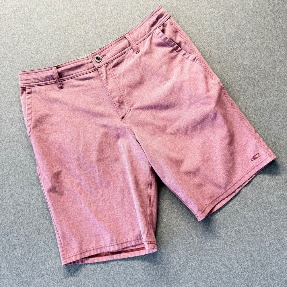 ONeill Mens Hybrid Shorts Size 34 Burgundy Red Heathered Boardshorts Walkshorts